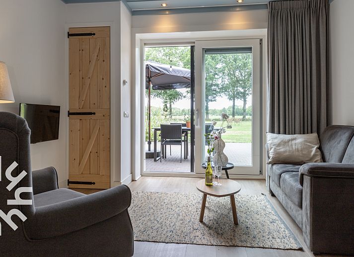 Moderne douche in DG1029 vakantiehuis, Frederiksoord, Zuidwest Drenthe, met stijlvolle inrichting.