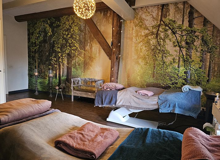 Relax in the natural surroundings of vacation home DG2027 in Dieverbrug, Drenthe, with beautiful garden views and a rustic sauna.