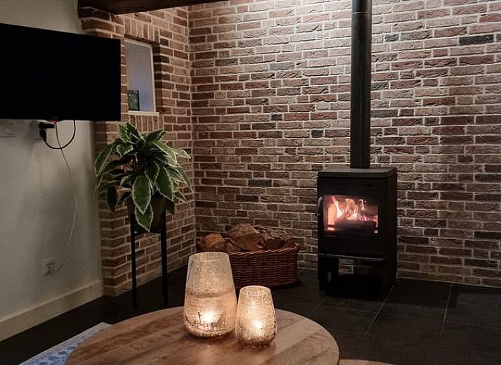 Ferienhaus in Oude Willem, umgeben von Baeumen im ruhigen Suedwesten von Drenthe, ideal fuer einen erholsamen Aufenthalt.