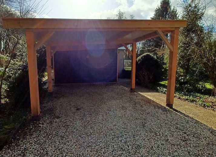 Outdoor area of Holiday Home in Oude Willem overlooking Drenthe nature.