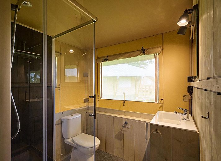 Gemuetlicher Aussenbereich der Medley Lodge in Biddinghuizen, ideal fuer einen Urlaub in Ost-Flevoland, Flevoland.