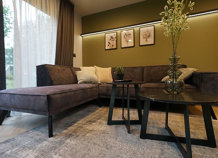 Stylish living room in Chalet in Biddinghuizen, vacation home in Eastern Flevoland, Flevoland.