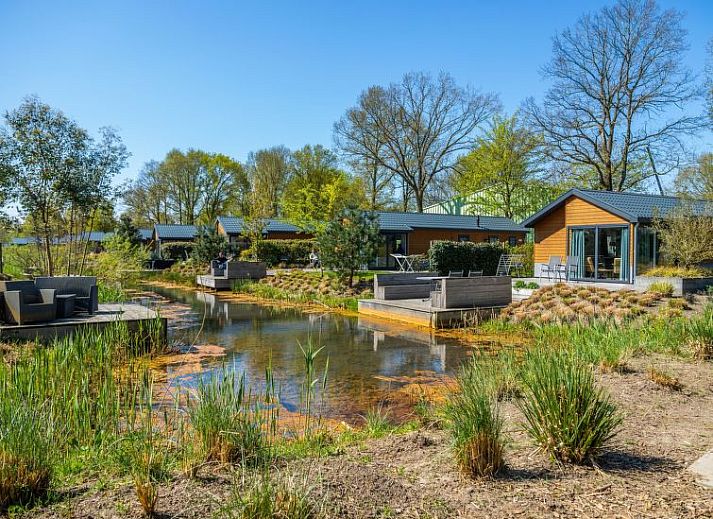 Moderne keukenapparatuur in Vakantiehuis Cube Elite 6, Biddinghuizen, Flevoland met ingebouwde ovens en strakke kasten.