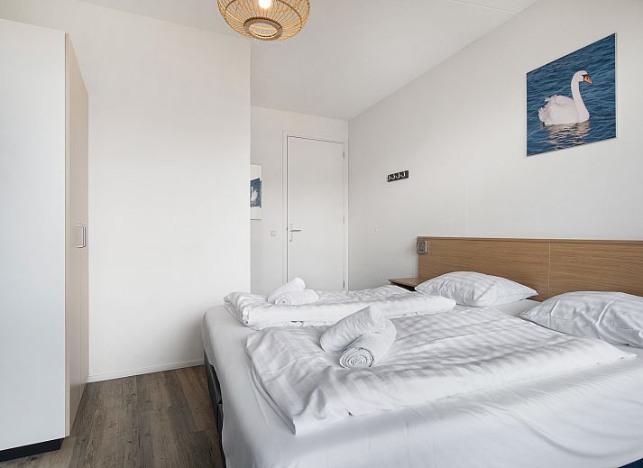 Grundriss des 4-Personen-Apartments 4LA im Waterparc Veluwemeer in Biddinghuizen, Flevoland, mit moderner Raumaufteilung und komfortabler Ausstattung.