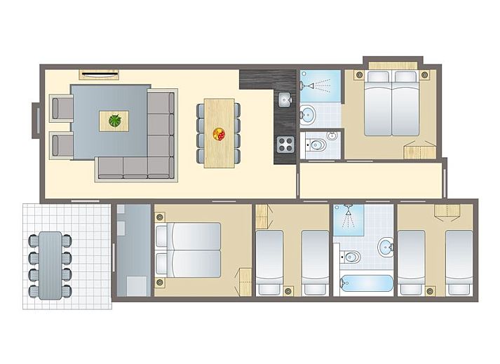 Guest house 210148 - Bungalow Oostelijk Flevoland - Waterparc Veluwemeer | 8-persoons bungalow | 8C1
