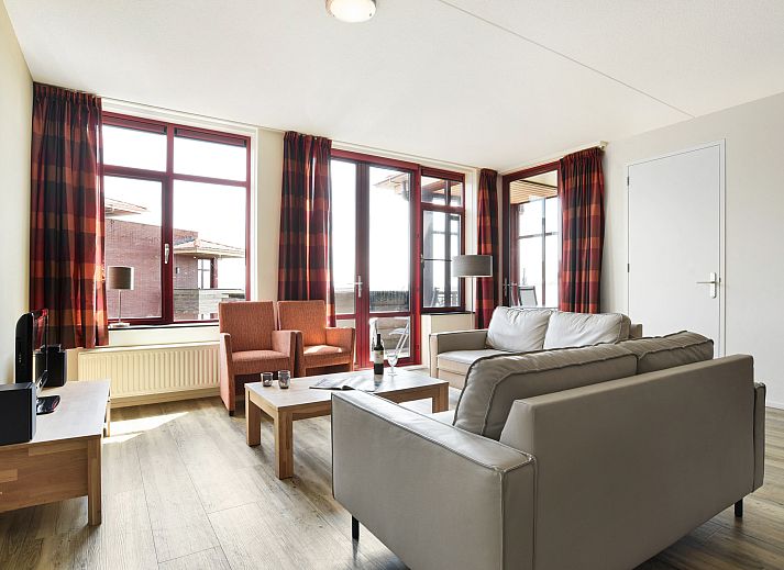 Floor plan of Waterparc Veluwemeer 2-person apartment 2LA in Biddinghuizen, Eastern Flevoland, with modern layout.