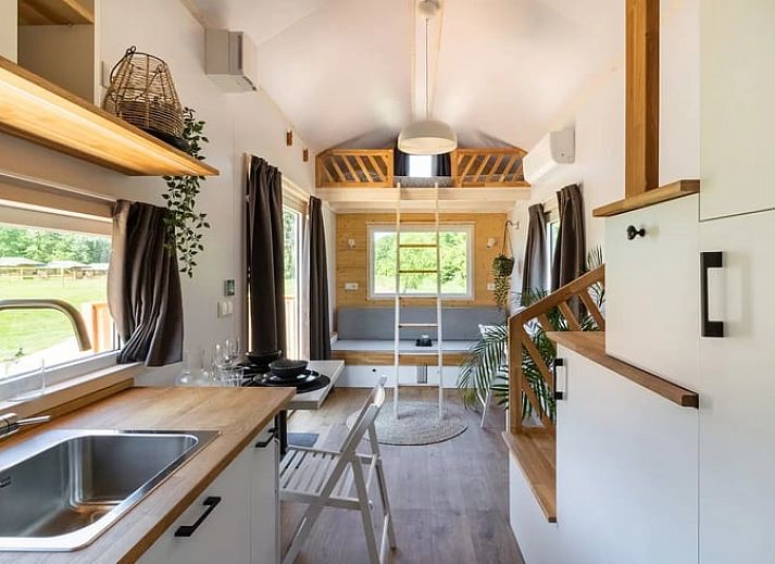 Huisje in Zeewolde naast een safaritent, perfecte glamping ervaring in het groene Flevoland.