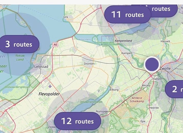 Schoene Aussicht auf das Wasser vom Ferienhaus in Zeewolde, Sued-Flevoland.