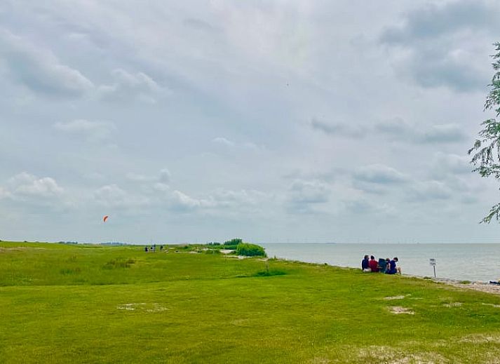 Stijlvolle wanddecoratie in de woonkamer van Huisje in Oudemirdum, vakantiehuis in Friesland.
