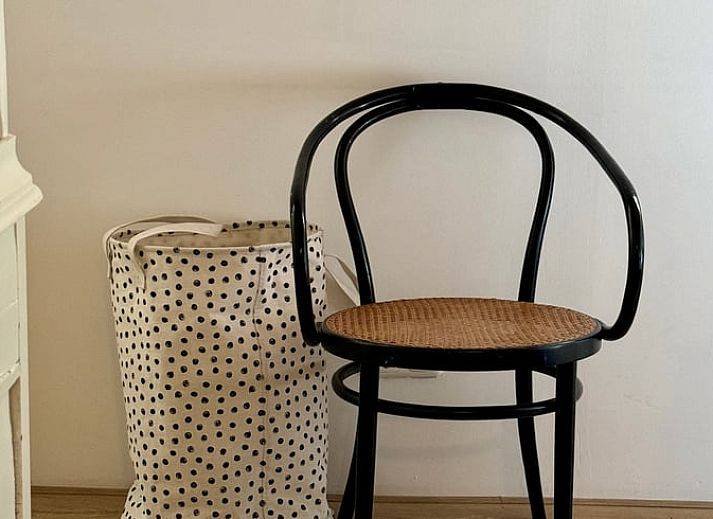 Gezellige eetruimte in Huisje in Appelscha, vakantiehuis in Friesland, met uitzicht op de tuin.