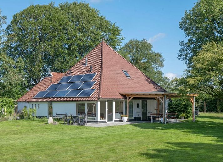 View of green fields from Cottage in Haule, located in the Frisian forests of Friesland.