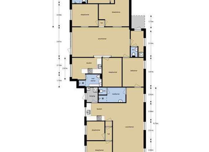 Volledig uitgeruste keuken in vakantiehuis FR163, Bakkeveen, met moderne apparatuur.