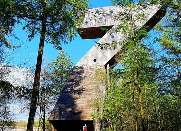 Fahrraeder geparkt im Ferienhaus in Oosterwolde, einer charmanten Unterkunft in den friesischen Waeldern, ideal fuer Naturliebhaber.