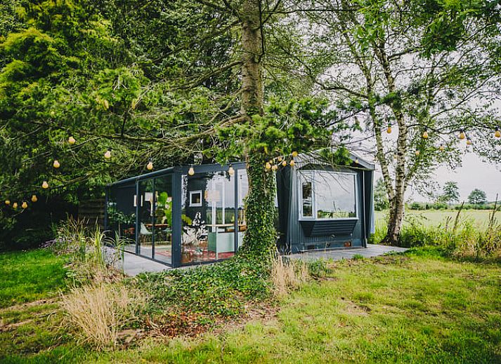 Stimmungsvoller Abend im Ferienhaus in Oosterwolde, umgeben von friesischen Waeldern in Friesland.