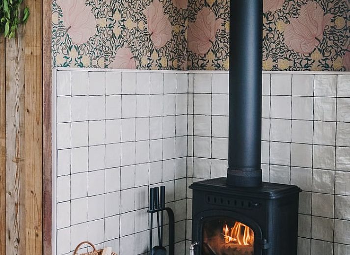 Rustikale Umgebung des Ferienhauses in Oosterwolde, versteckt in den friesischen Waeldern, Friesland.