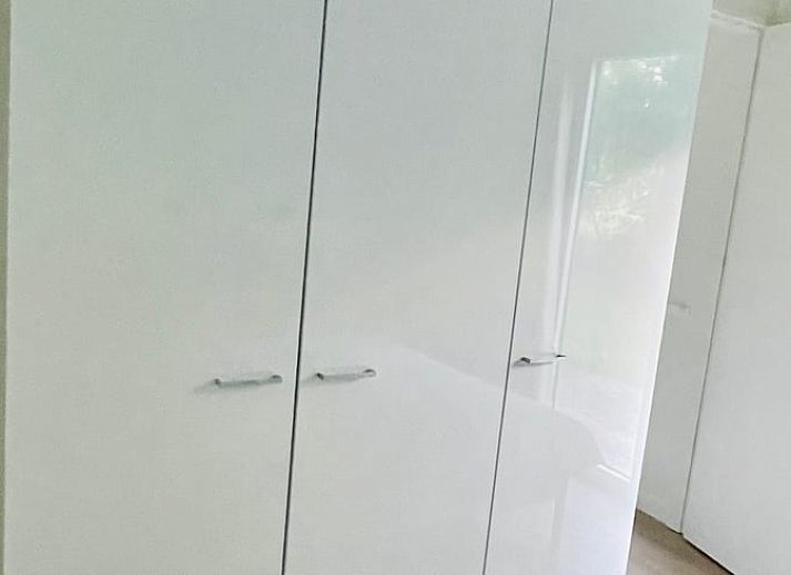 Gruener Garten des Ferienhauses in Oosterwolde, ideal zum Entspannen in den friesischen Waeldern.