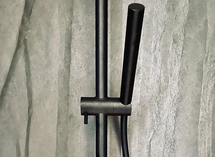 Holzveranda des Ferienhauses in Oosterwolde mit Blick auf die friesische Natur.