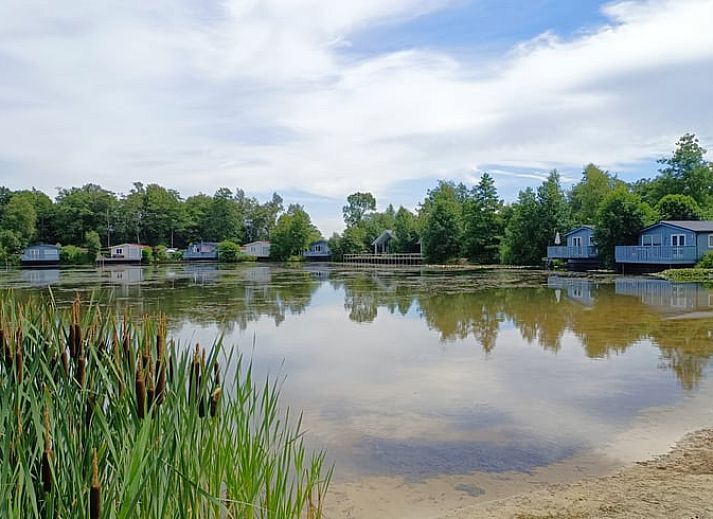 Cozy living room of vacation home in Oosterwolde, Friesland, with a view of the Frisian forests and modern furnishings.