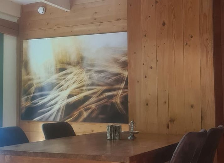 Buitenterras bij Vakantiehuisje in Boijl, ideaal voor een ontspannen maaltijd in de Friese bossen.