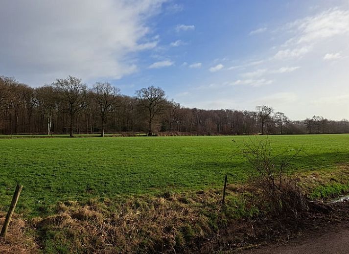 Indoor area of Holiday Home in Lippenhuizen overlooking the green fields of Friesland.