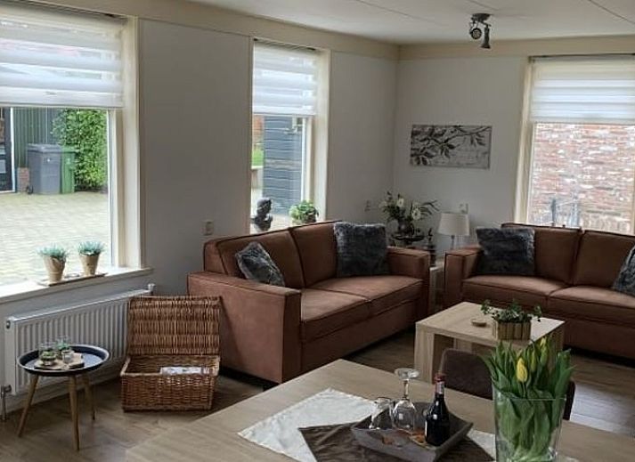 Brick facade of Holiday home in Steggerda, surrounded by Frisian forests in Friesland.