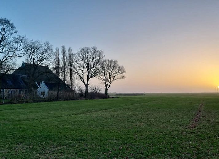 Aussenbereich des Ferienhauses in Nijemirdum, mit Garten und Terrasse in Friesland.