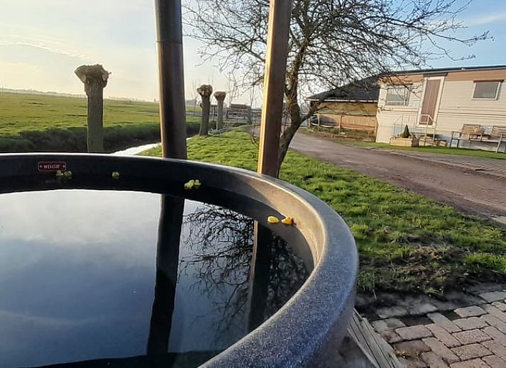 Bloemrijke tuin met kippenren bij Vakantiehuisje in Sneek, een gezellige vakantiewoning in Friesland.
