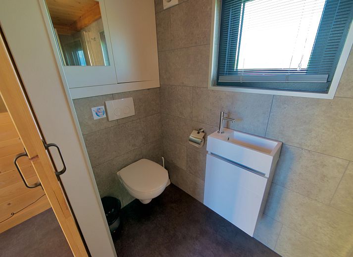 Freistehendes Haus in Hindeloopen, ein modernes Ferienhaus in den elf Stdten Frieslands, mit Holzfassade und grner Umgebung.