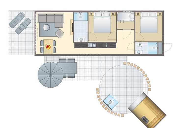 Guest house 260123 - Bungalow Het Friese platteland - 4-6 persoons wellness lodge | 4-6B2
