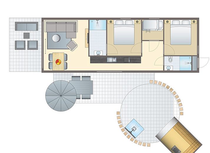 Unterkunft 260148 - Bungalow Het Friese platteland - 4-6 persoons wellness lodge | 4-6B2