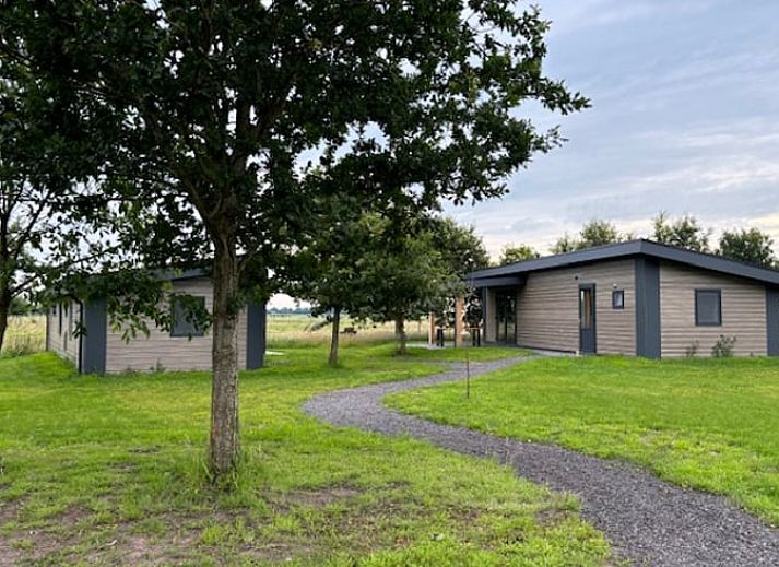 Vakantiehuis in Blesdijke op het Friese platteland met groene omgeving en moderne uitstraling.