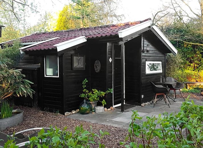 Gemuetliche Veranda im Ferienhaus in Kootstertille, Friesland, ideal zum Entspannen in der friesischen Landschaft.