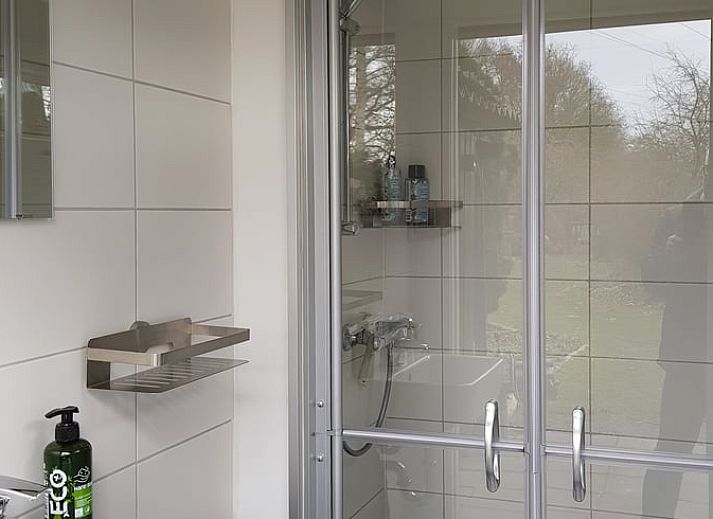 Schattiger Garten mit Sitzgelegenheit im Ferienhaus in Kootstertille, Friesland, fuer einen entspannten Aufenthalt.