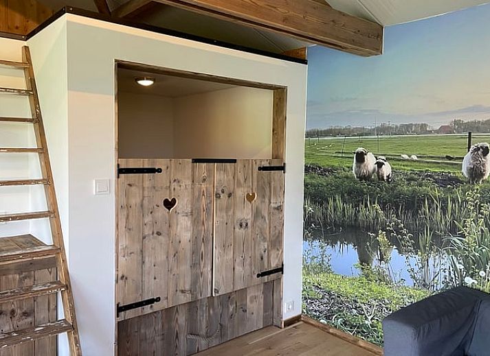 Breathtaking sunset at Cottage in Goenga, located in the Frisian countryside in Friesland.