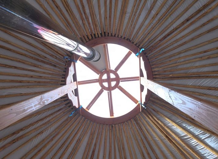 Rustieke vuurplaats bij Vakantiehuisje in Feanwalden, Friesland omgeven door groene natuur.