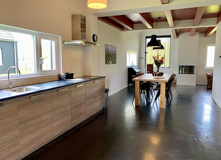 Ferienhaus Huske 2 in Tzummarum, Friesland mit Blick auf die friesische Landschaft.