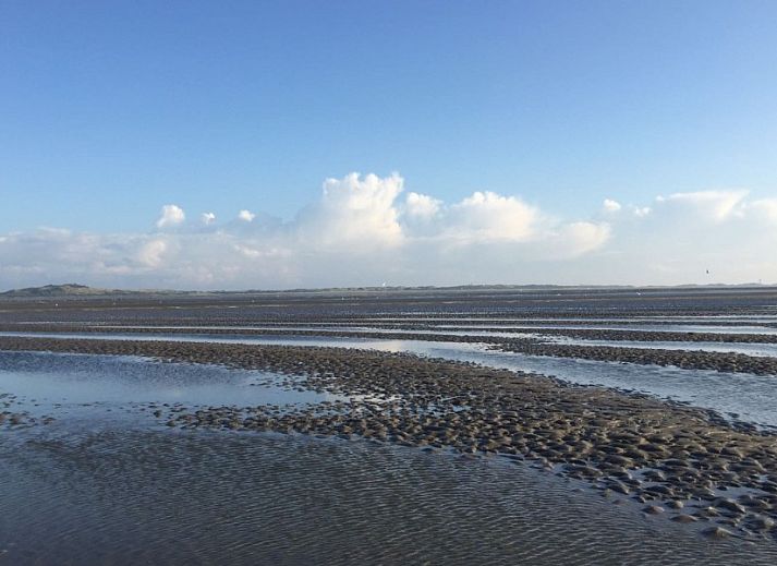 Geraeumiges Esszimmer im Ferienhaus Bargereed 4 Tzummarum, Tzummarum mit Blick auf den Garten in Friesland.