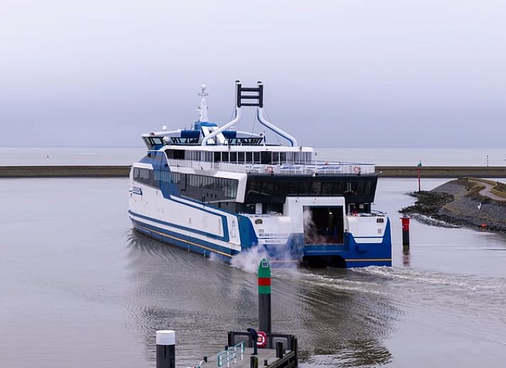 Moderne Kueche im Ferienhaus in Klooster Lidlum mit Panoramablick auf die friesische Landschaft, Klooster-Lidlum, Friesland.