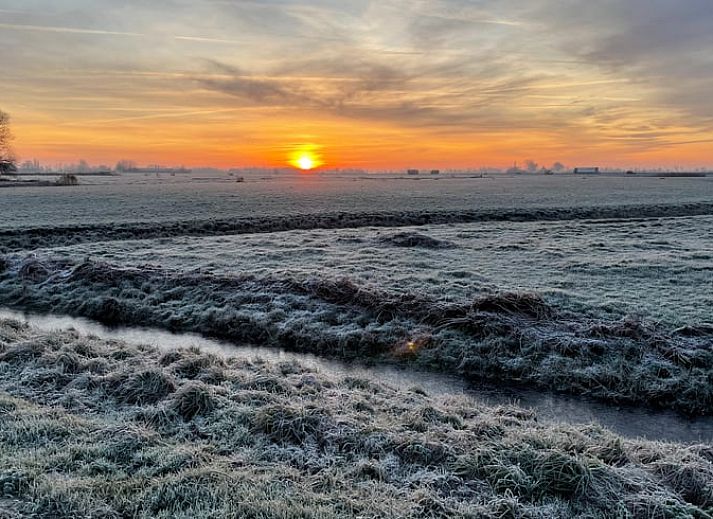Ingang van Vakantiehuisje in Peins, Friesland, met uitnodigende deur en landelijke sfeer.
