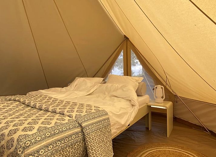 Vakantiehuis in De Hoeve, gelegen op het Friese platteland, met regenboog boven de natuur.