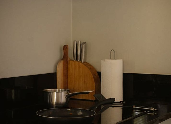 Gezellige binnenruimte van Vakantiehuisje in Tytsjerk, Friesland, met stijlvol interieur en uitzicht op het Friese platteland.