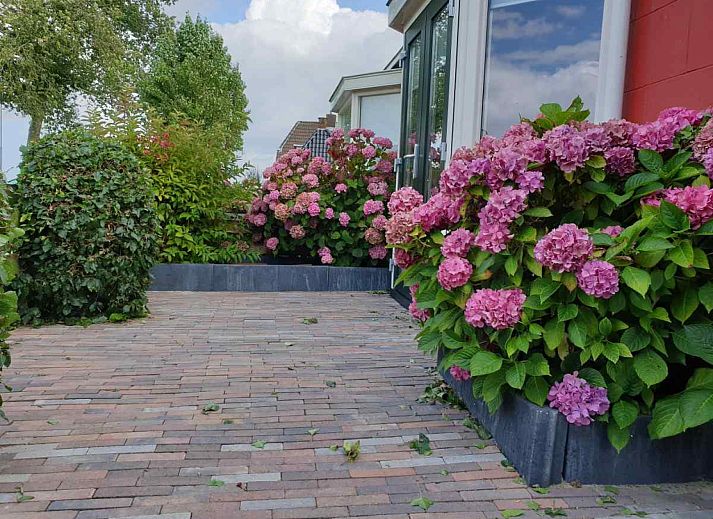 Gezellige eetruimte in vakantiehuis FR1023 in Holwerd, Friesland, met houten meubels.