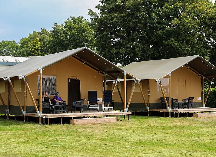 Row safari tents in Lathum, Rivierengebied, ideal for glamping in Gelderland.