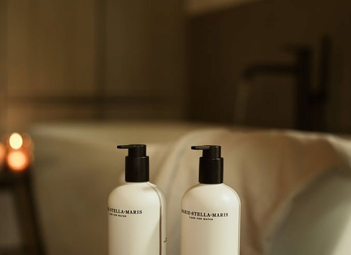 Attractive bathroom in Holiday Home in Altforst, Gelderland, with freestanding bathtub and rustic wooden elements for a relaxing stay.