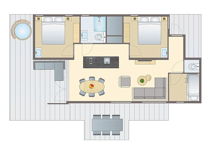 Verblijf 284429 - Bungalow Rivierengebied - 6 persoons Hottub Lodge | 6B2