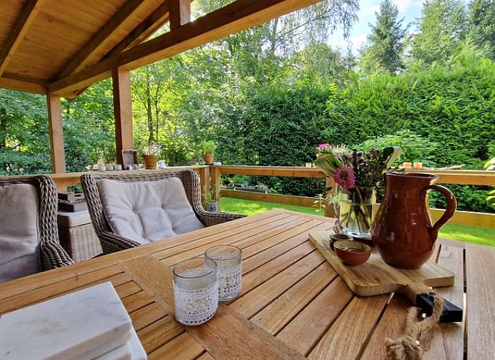Cozy vacation home in Wolfheze with spacious veranda, located in the green River Region of Gelderland.