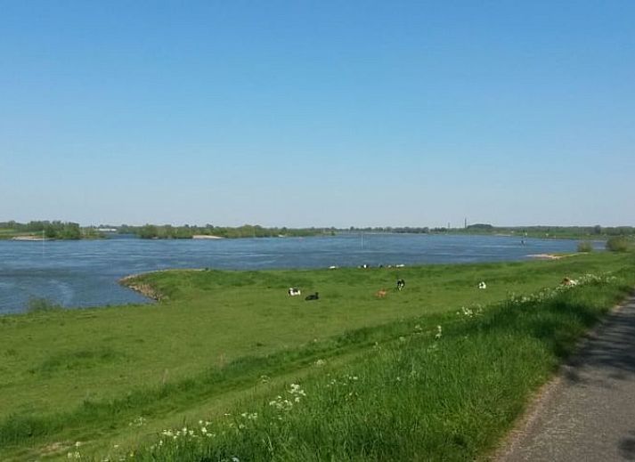 Esszimmer mit Aussicht im Ferienhaus in Rossum, ideal fuer Familienessen in Gelderland.
