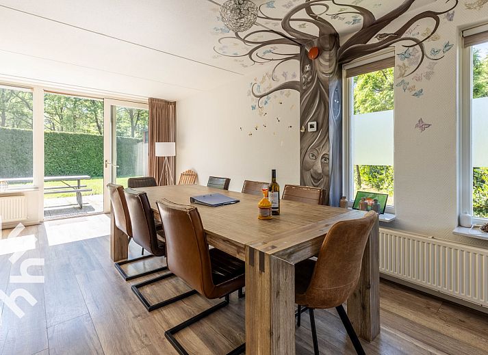 Gemuetliches Wohnzimmer in DG238 Ferienhaus Winterswijk Achterhoek mit bequemen Sofas.