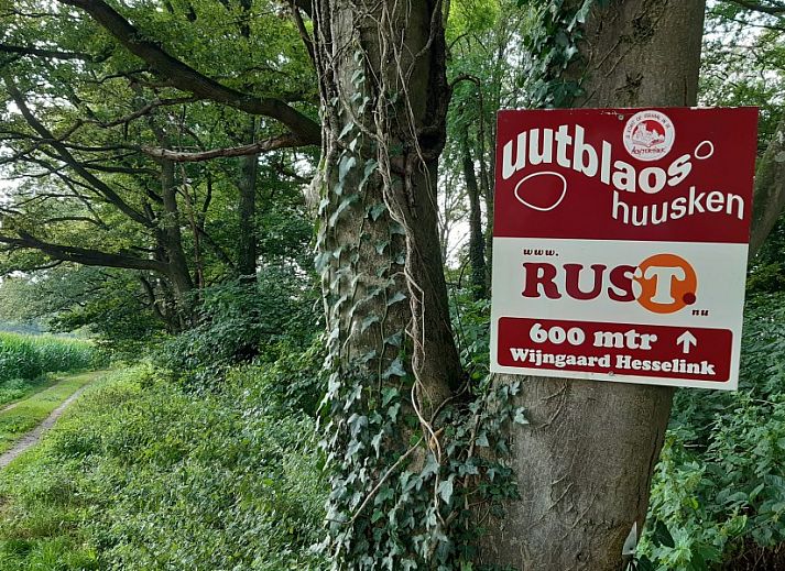 Sfeervolle slaapkamer in Boshuisje 'de Wielewaal', een vakantiehuis in Winterswijk, Achterhoek, Gelderland, met comfortabel tweepersoonsbed.