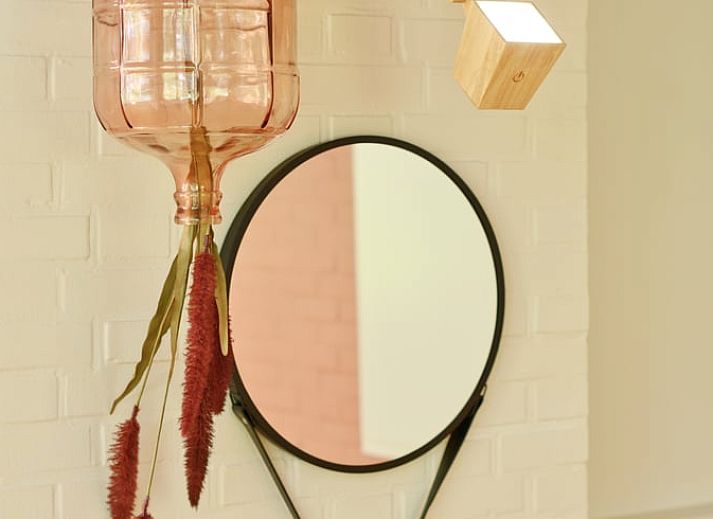 Hond genietend van de tuin bij Vakantiehuisje in Winterswijk, Achterhoek, Gelderland.